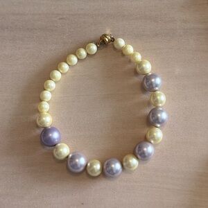 Classic Mother of Pearl Bracelet in Yellow and Lavender